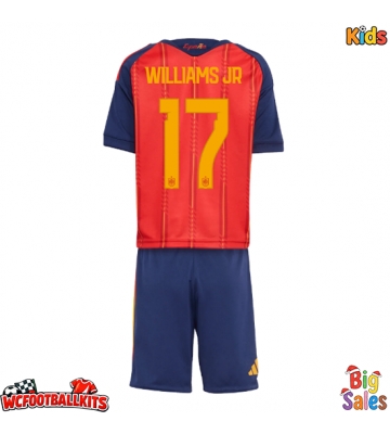 Spain Nico Williams #17 Replica Home Stadium Kit for Kids World Cup 2026 Short Sleeve (+ pants)